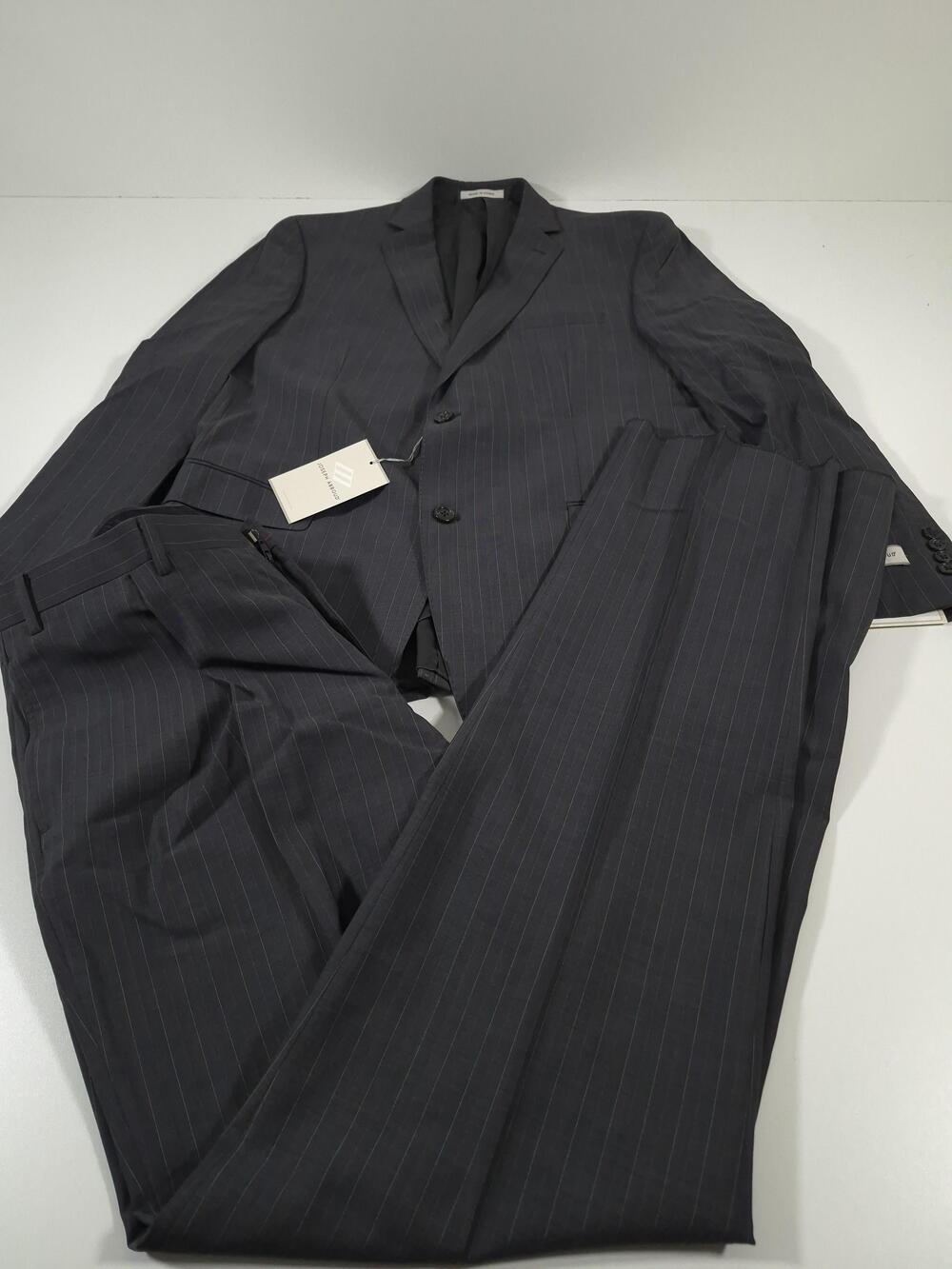 Joseph Abboud Suit Mens 44 Long Gray Wool Stripe 2 Piece 37x36 Classic NWT